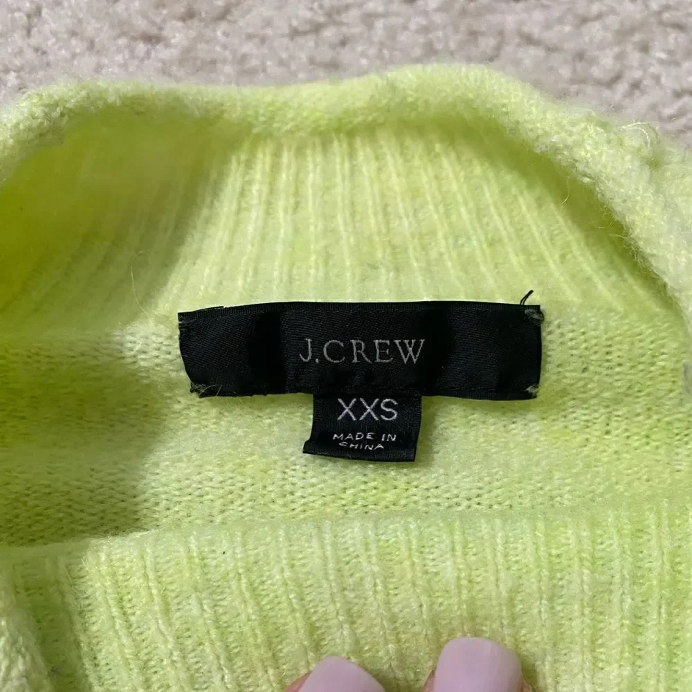 J. Crew Rollneck Sweater in Supersoft yarn . Style Bd613 crisp lettuce yellow